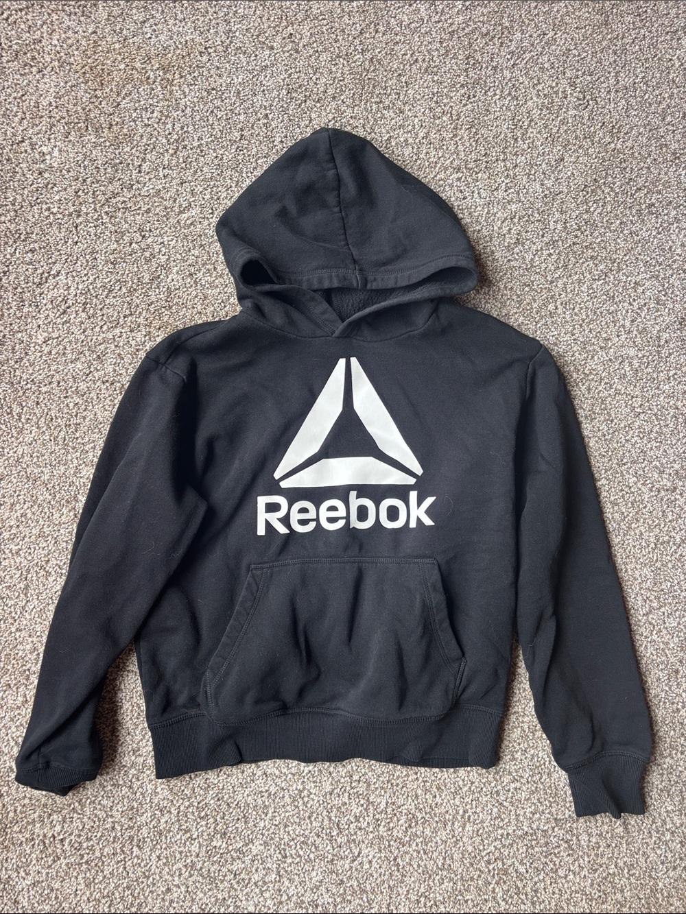 Reebok Black Hoodie with White Logo - Kids